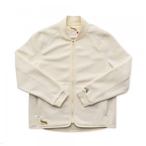 White Tracksmith Fens Fleece Women's Jacket | QPNAI-5167