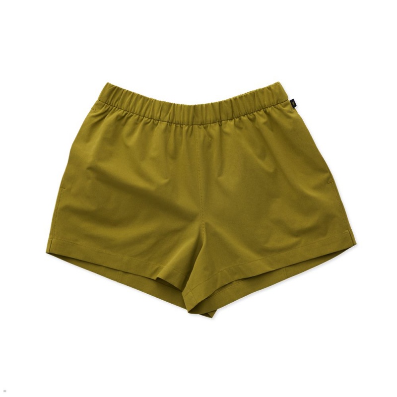 Olive Tracksmith Rapid Transit Women\'s Shorts | VHFCM-1237