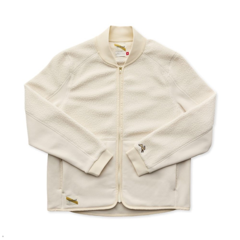 White Tracksmith Fens Fleece Women\'s Jacket | QPNAI-5167